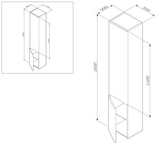 Шкаф Am.pm Like M80CHL0356WG левый 35 см белый